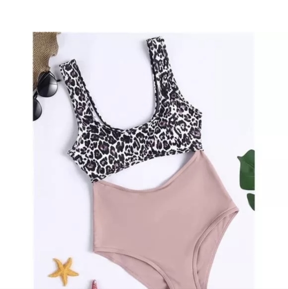 Ekouaer One Piece Swimsuit Leopard And Pink Size XL New With Tags - Picture 5 of 5